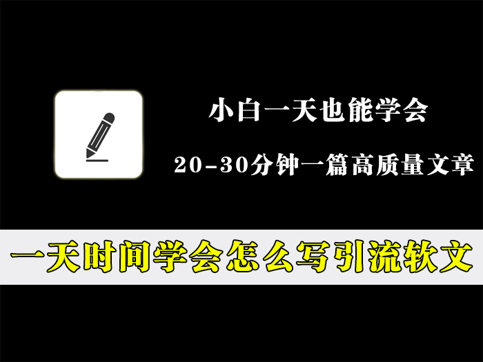 一天时间学会怎么写引流软文
