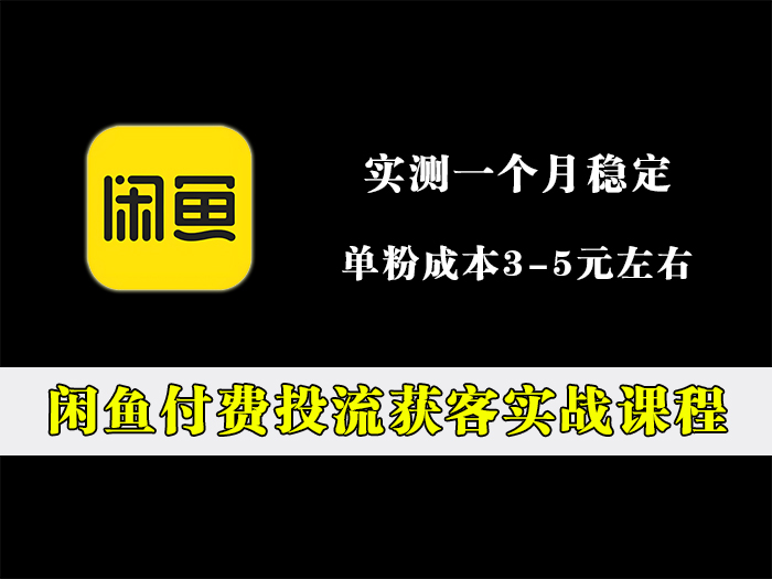 闲鱼付费投流获客实战课程